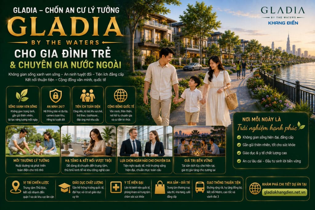 Gladia – Chốn an cư lý tưởng cho gia đình trẻ và chuyên gia nước ngoài